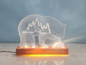 imagem do arquivo vetor para download Luminária de Mesa de Urso de Acrílico