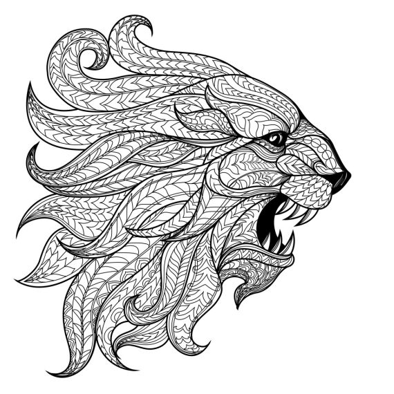 imagem do arquivo vetor para download Mandala de Leão Rugindo