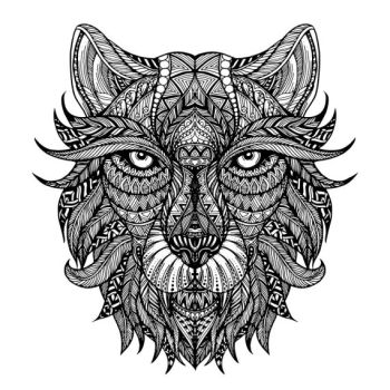 imagem do arquivo vetor para download Mandala de Leão Zangado