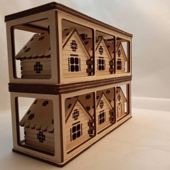 imagem do arquivo vetor para download Ornamentos de Casas na Árvore 3mm