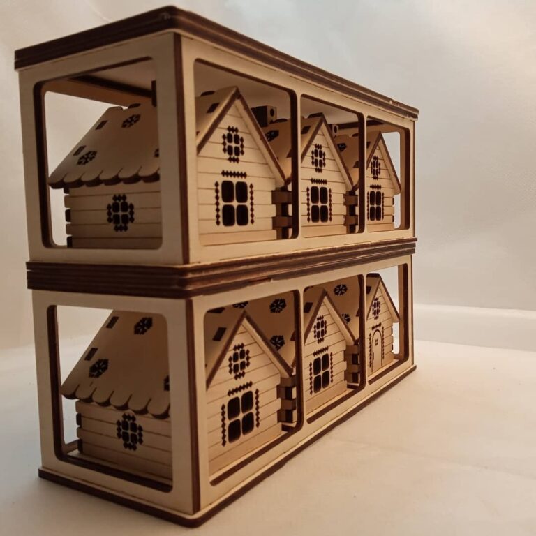 imagem do arquivo vetor para download Ornamentos de Casas na Árvore 3mm