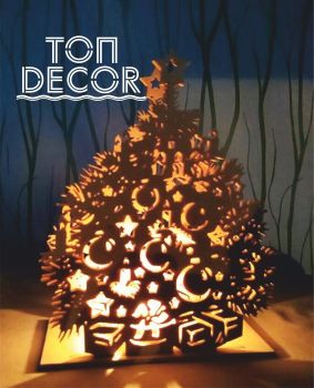 imagem do arquivo vetor para download Porta Velas de Árvore de Natal