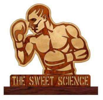 imagem do arquivo vetor para download Troféu de Boxe de Madeira Cortado a Laser
