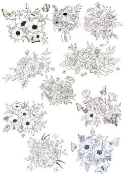 imagem do arquivo vetor para download Buquês Florais