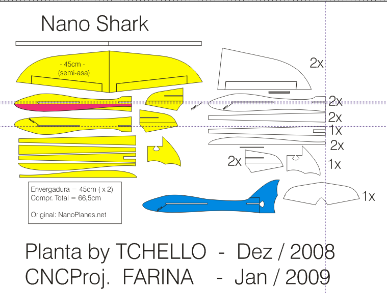 imagem do arquivo vetor para download Aeromodelo Eletrico NanoShark