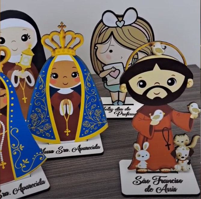 imagem do arquivo vetor para download Arquivo de Totens Santinhos Religiosos